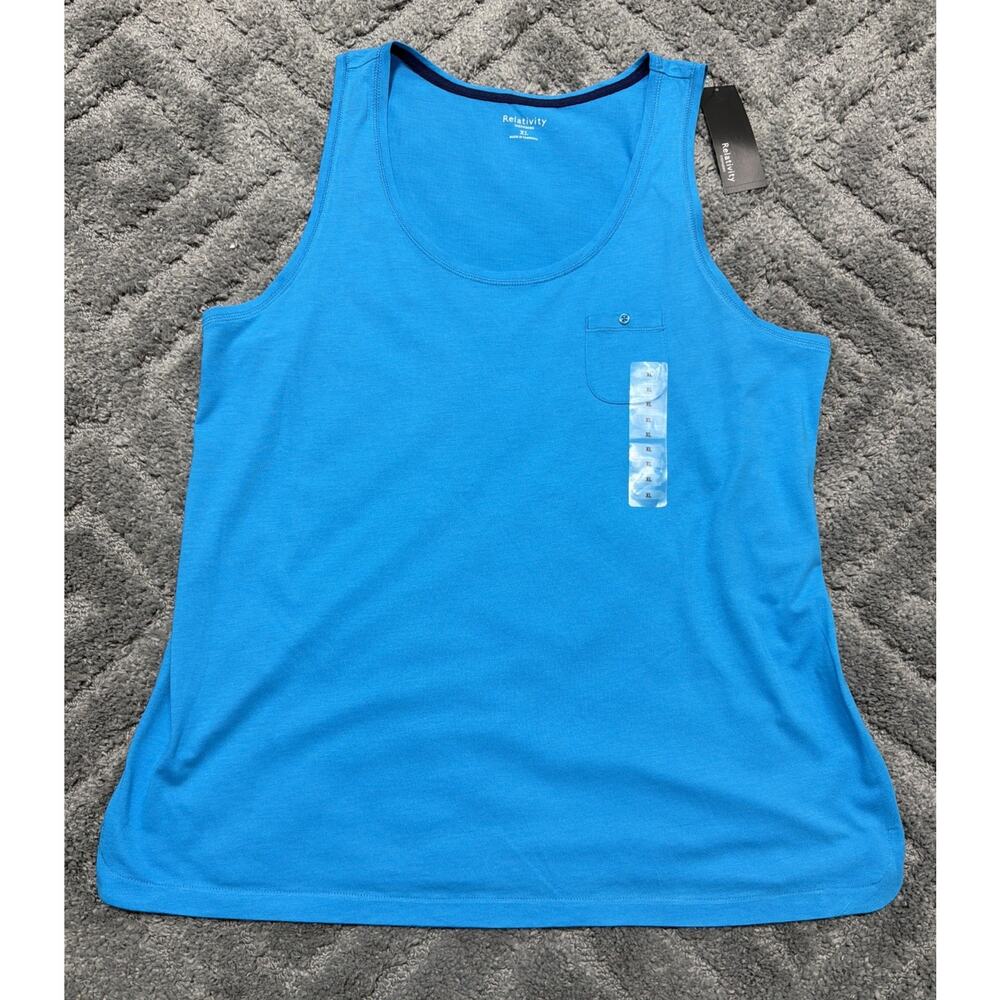 Women's Pajama Tank Top Size XL RELATIVITY Color Blue New